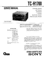 Sony TC-H1700 - Service Manual 